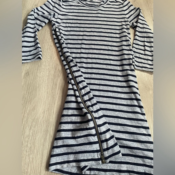 J.Crew Blue Striped 100% Cotton Side Zip Dress Size Small - Picture 2 of 8